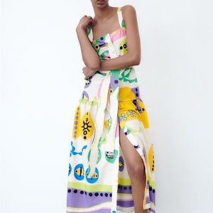Zara printed midi dress